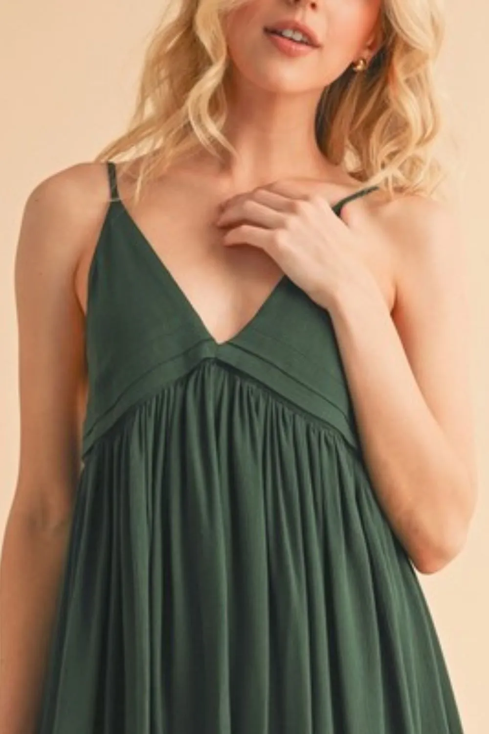 Ruched Plunge Mini Cami Dress, image 2