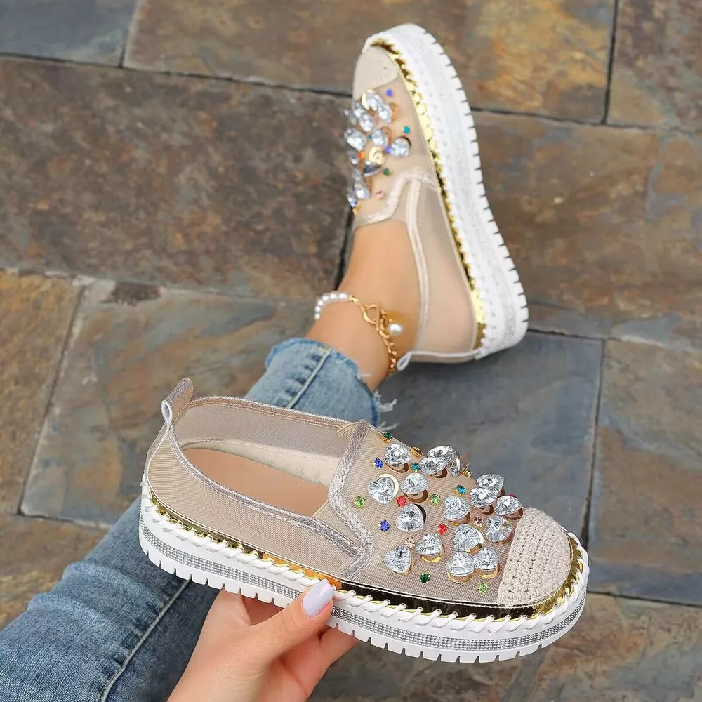 Rhinestone Decor Platform Loafers, image 11