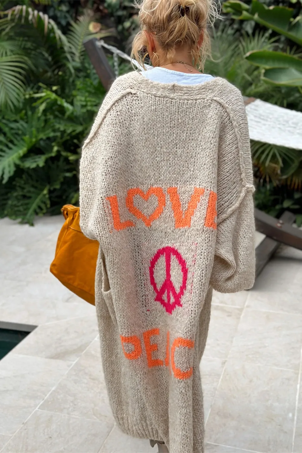 Letter Dropped Shoulder Long Sleeve Cardigan, image 11