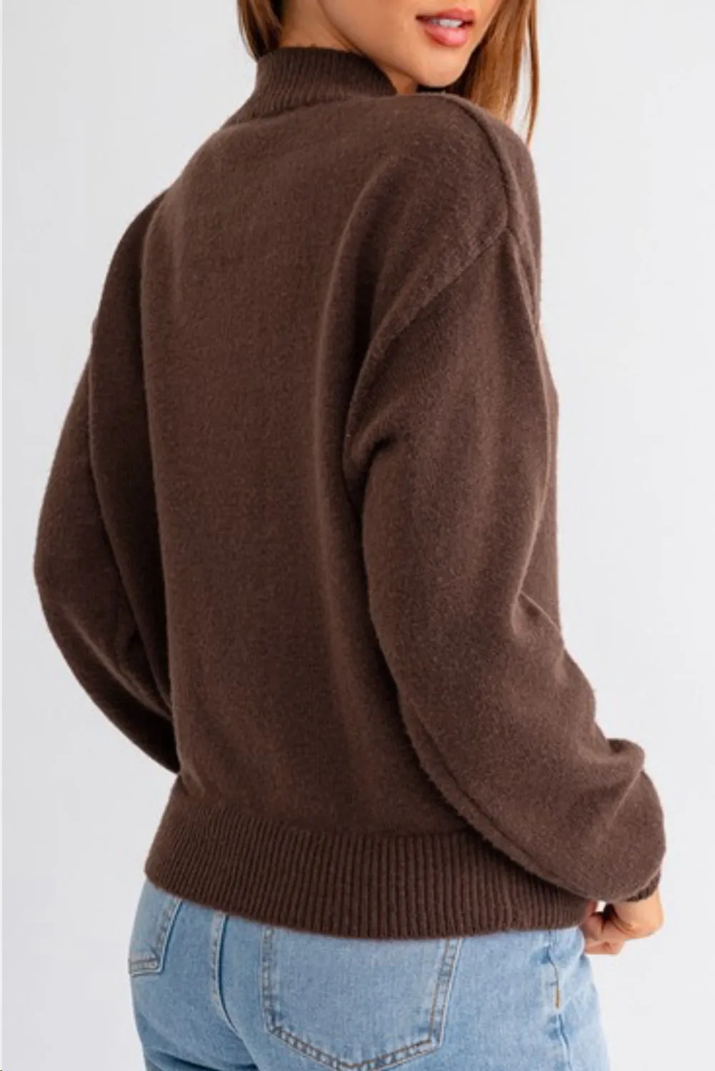 Boot Mock Neck Long Sleeve Sweater, image 3
