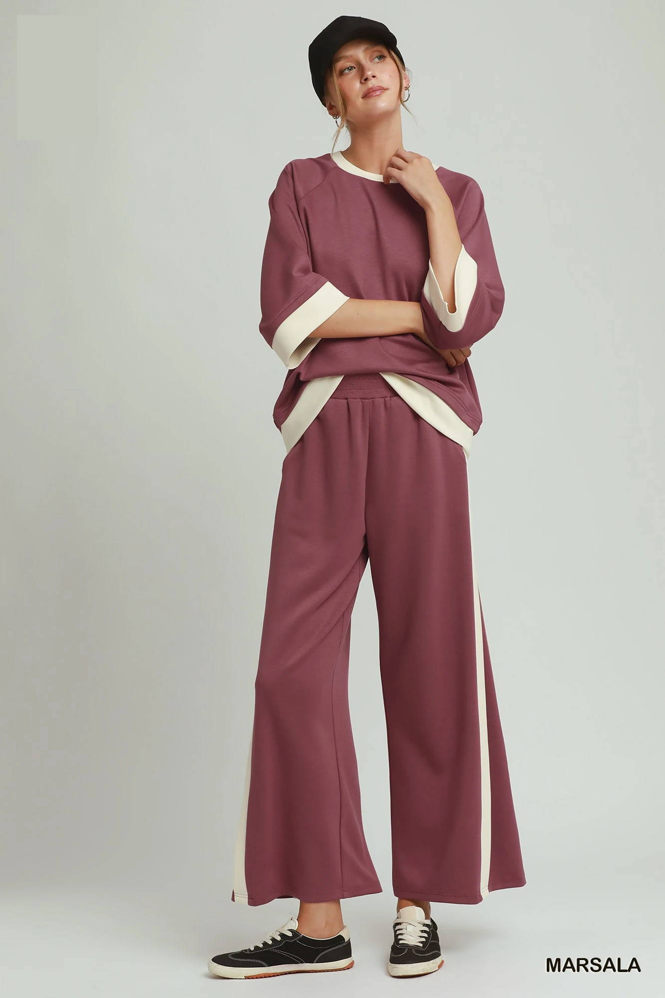 Colorblock Side Stripe Straight Pants, image 2