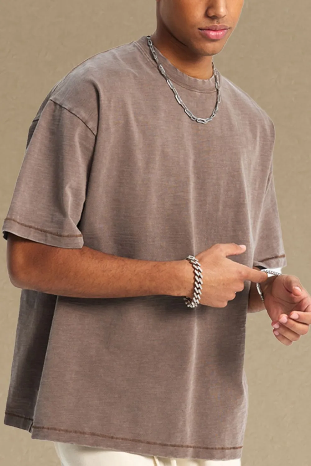 Men's Round Neck Half Sleeve T-Shirt, image 4