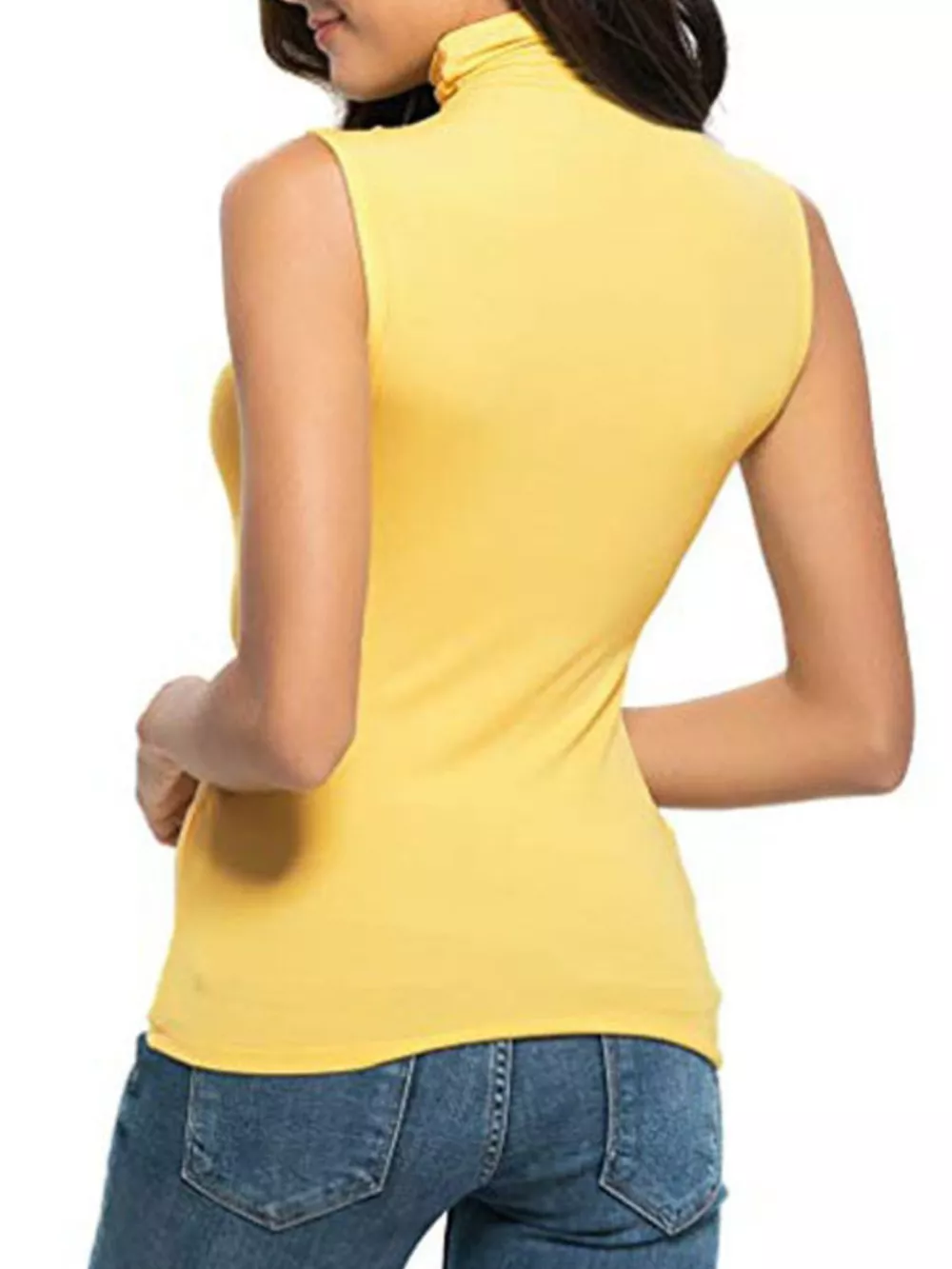 Sleeveless Turtleneck Slim Fit T-Shirt, image 7
