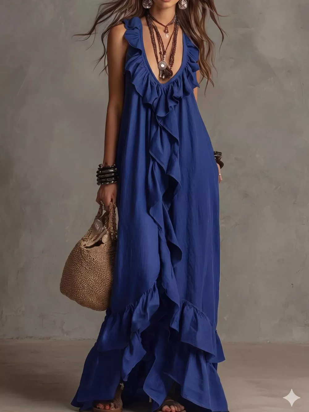 Ruffled Sleeveless Maxi Dress, image 11