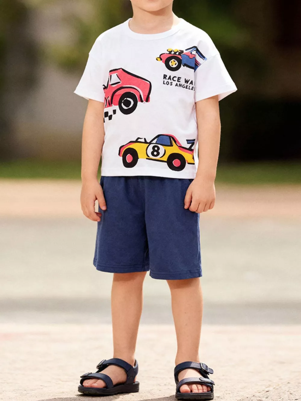 Children's Racing Car T-Shirt and Shorts Set, image 2