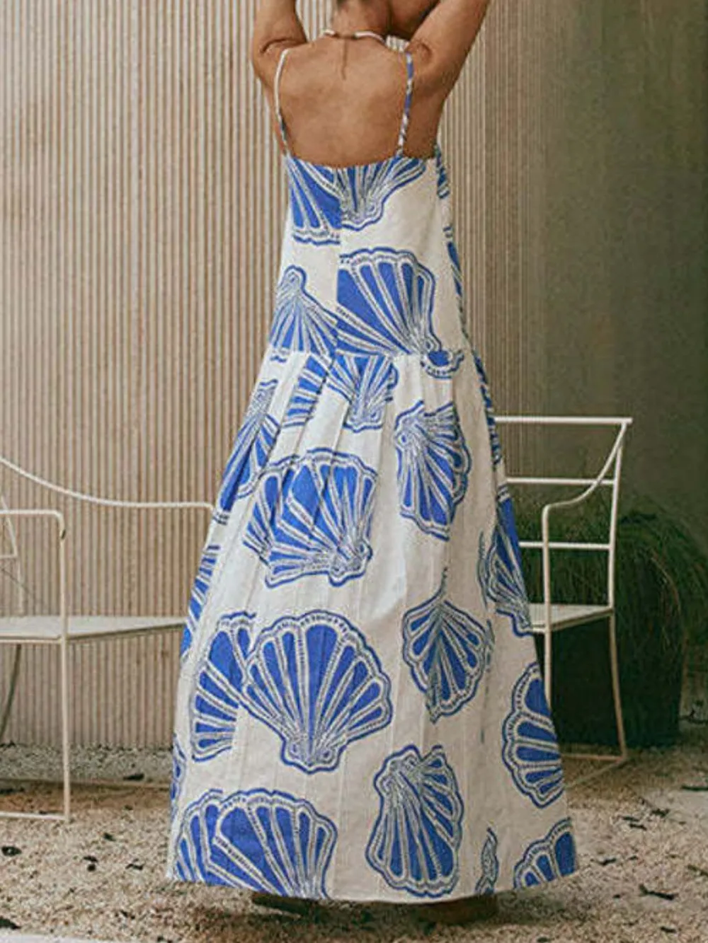 Seashell Print Maxi Cami Dress, image 2