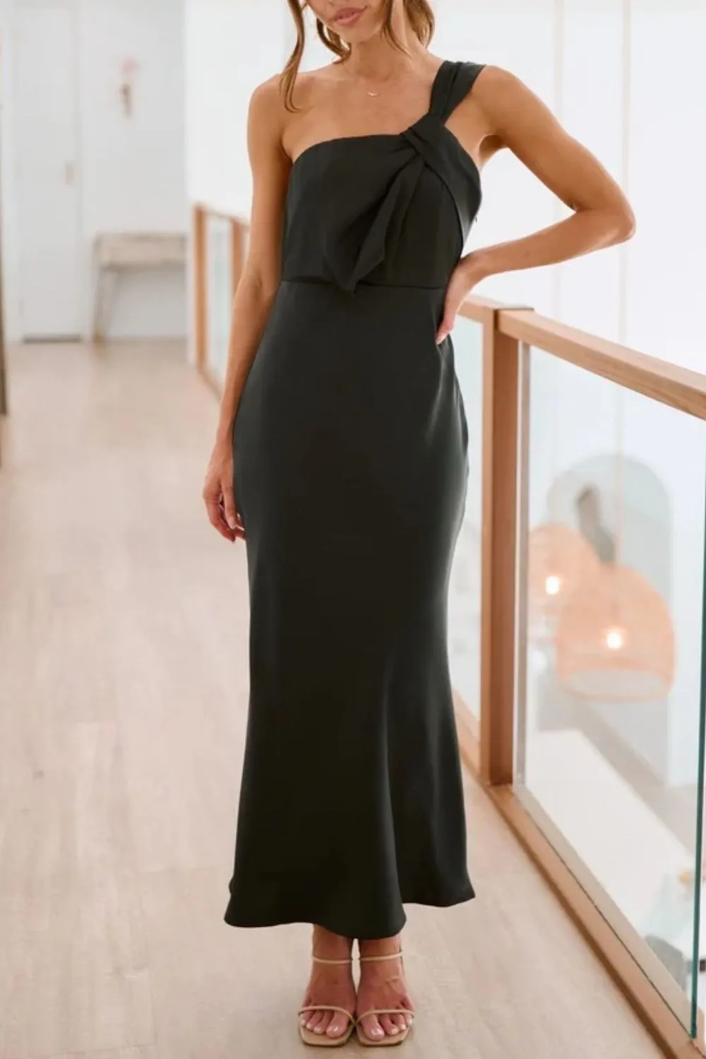Single Shoulder Sleeveless Maxi Dress, image 3