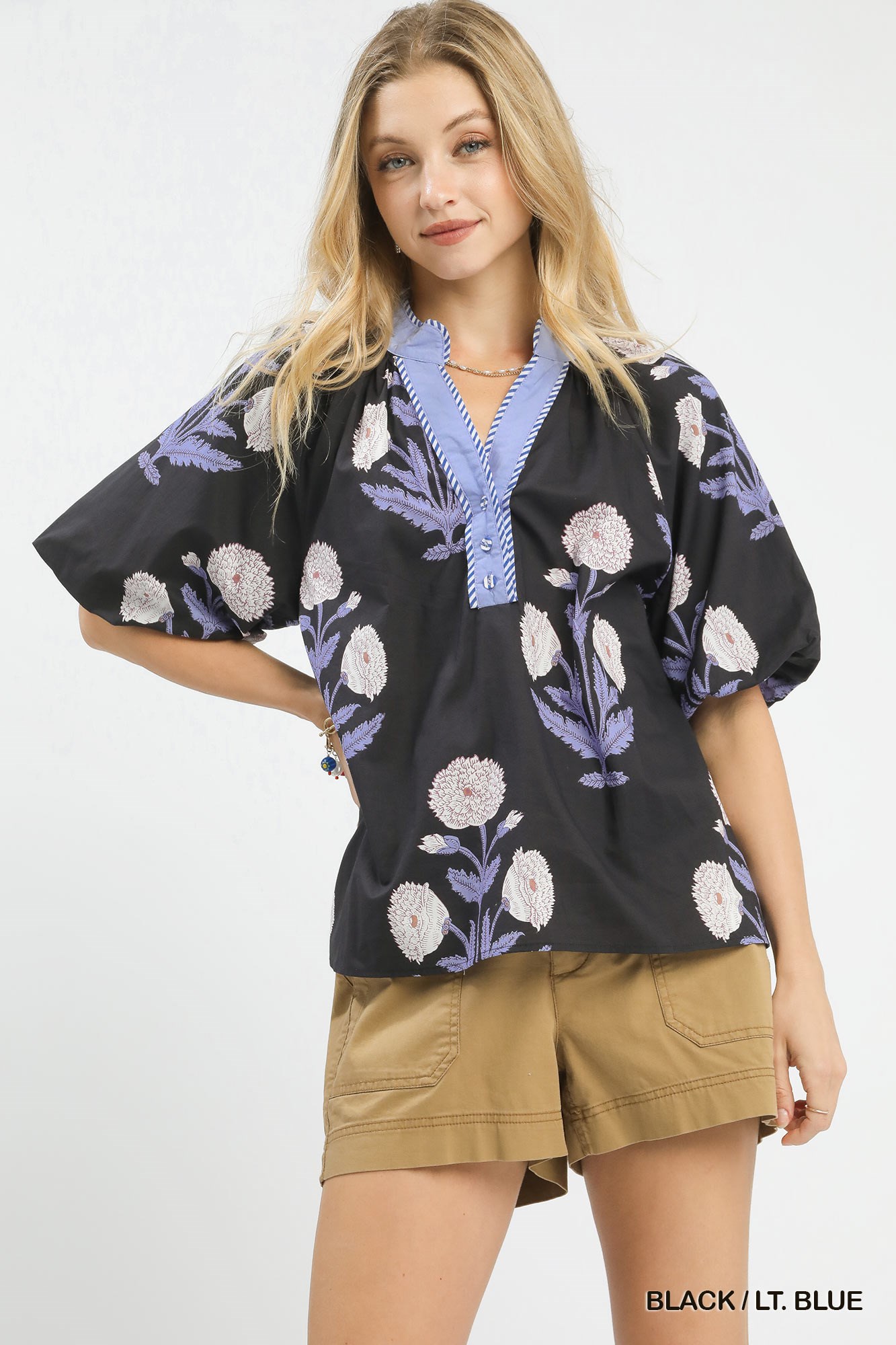 Floral Print V-Neck Top