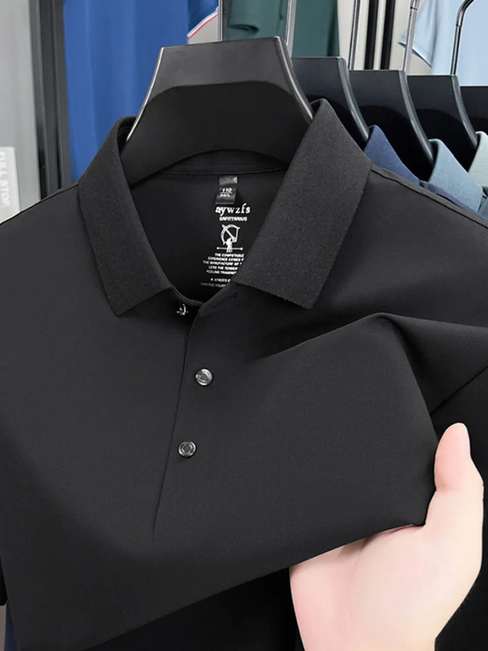 Men's Plus Size Button Detail Short Sleeve Polo, image 4