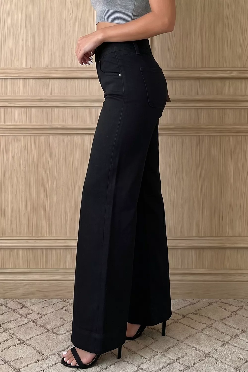 2-Button High Waist Flared Bottom Jeans, image 5
