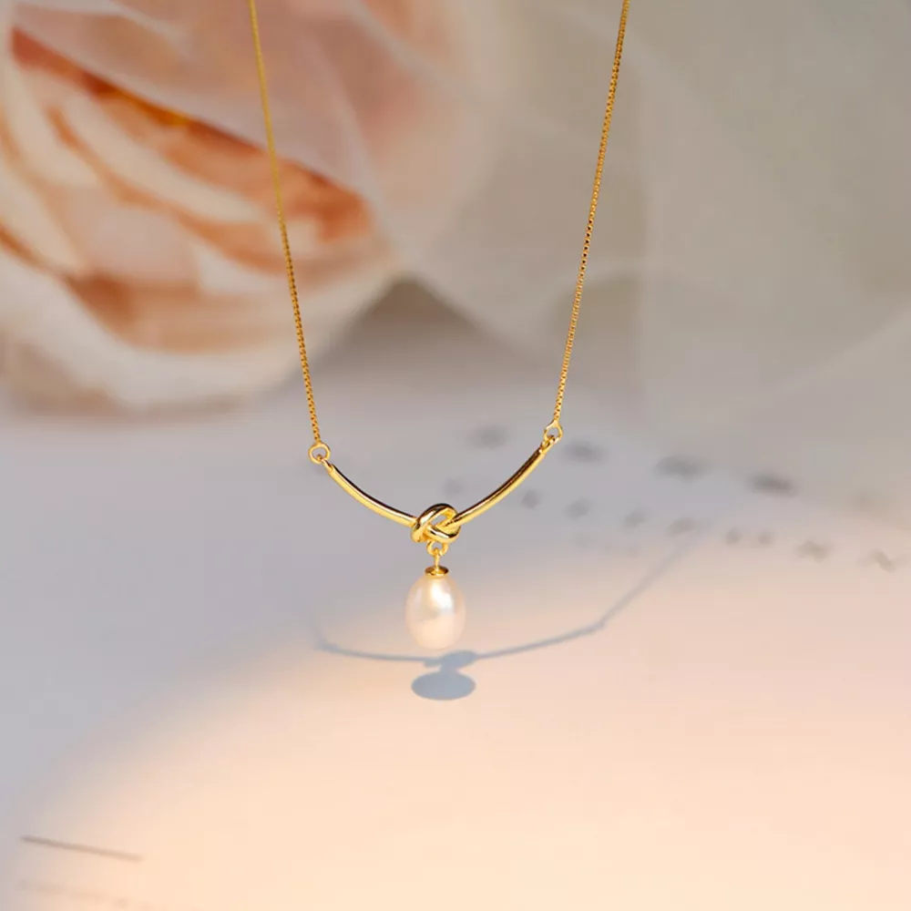 925 Sterling Silver Pearl Necklace, image 2