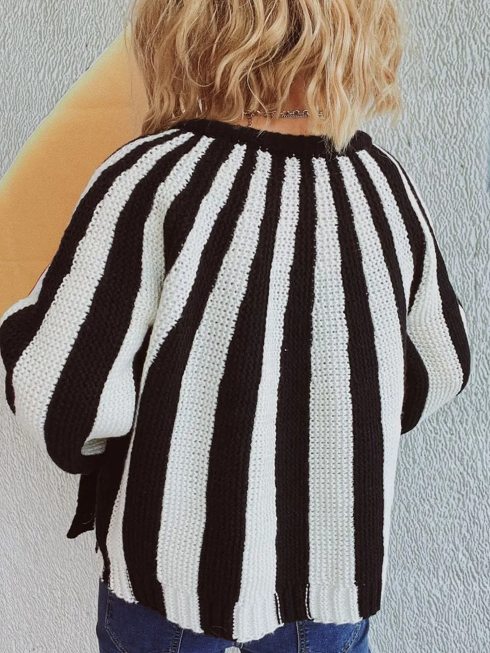 Contrast Stripes Button Down Long Sleeve Cardigan, image 10