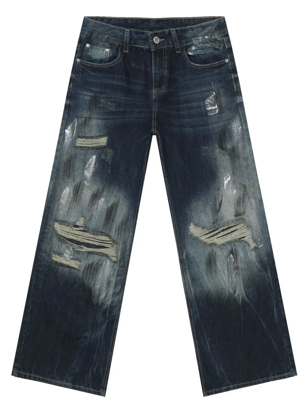 Men's Distressed Jeans with Pockets, image 4