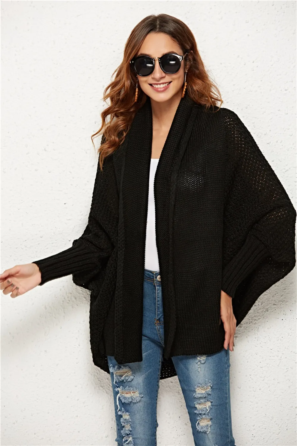 Open Front Batwing Sleeve Cardigan, image 17