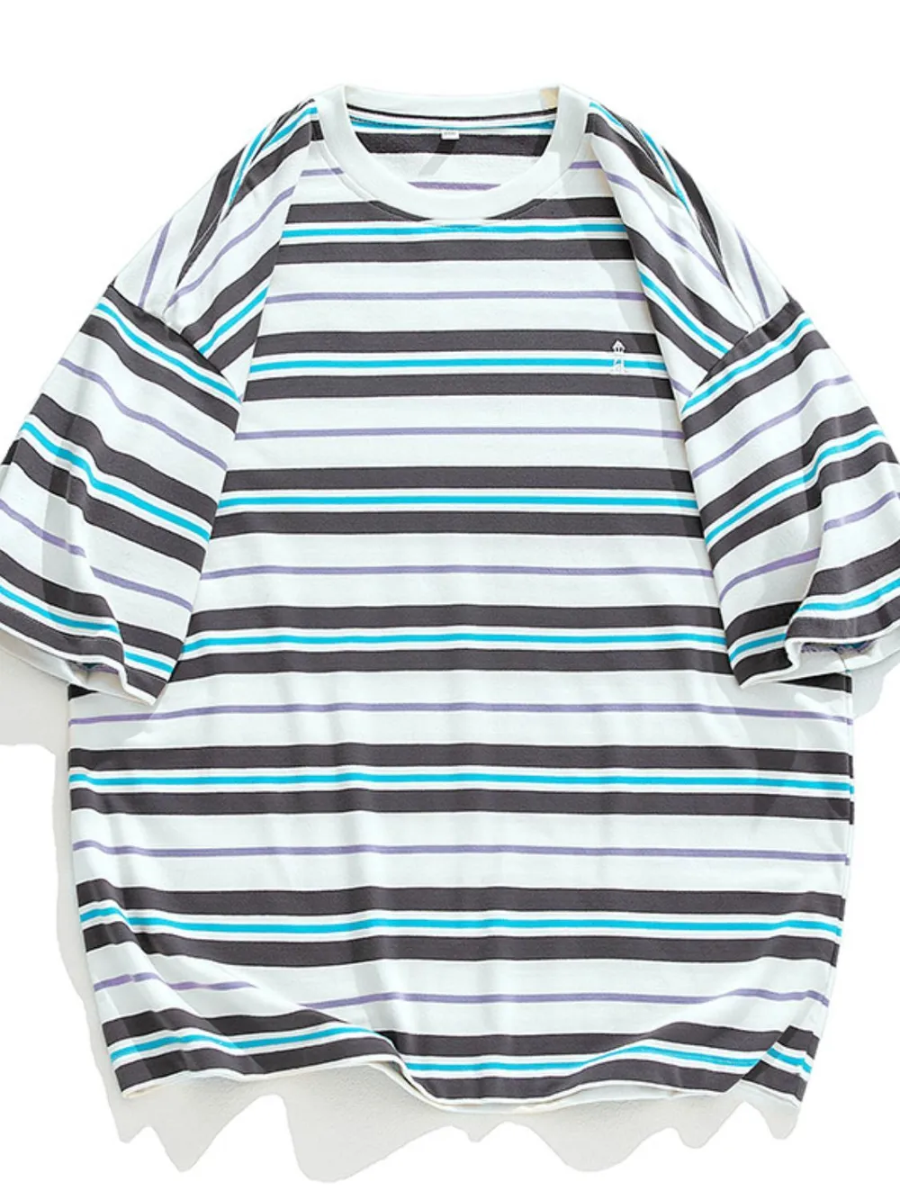Men's Plus Size Basic style Round Neck Striped T-Shirt, image 17