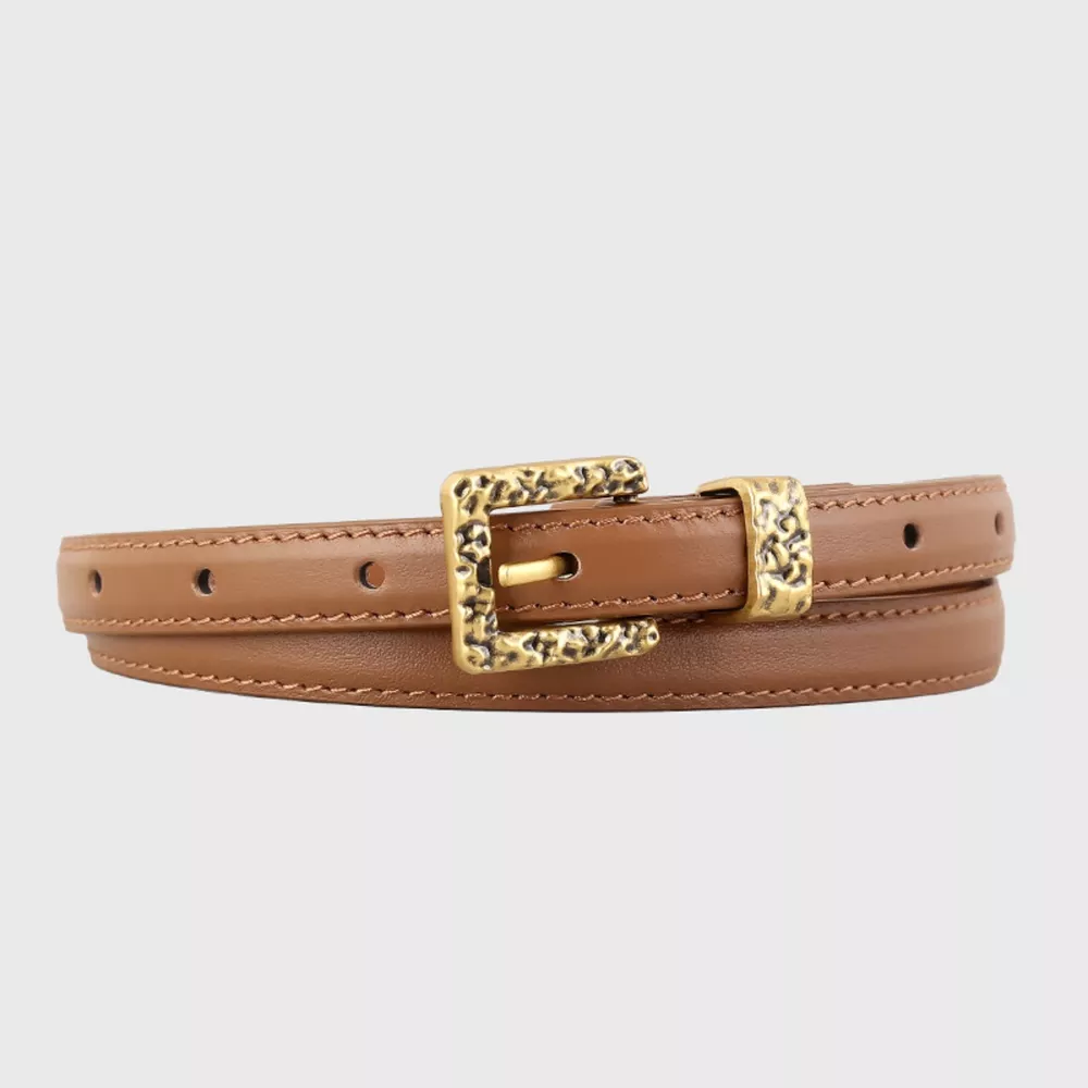 Skinny Leather Belt with Buckle, image 7