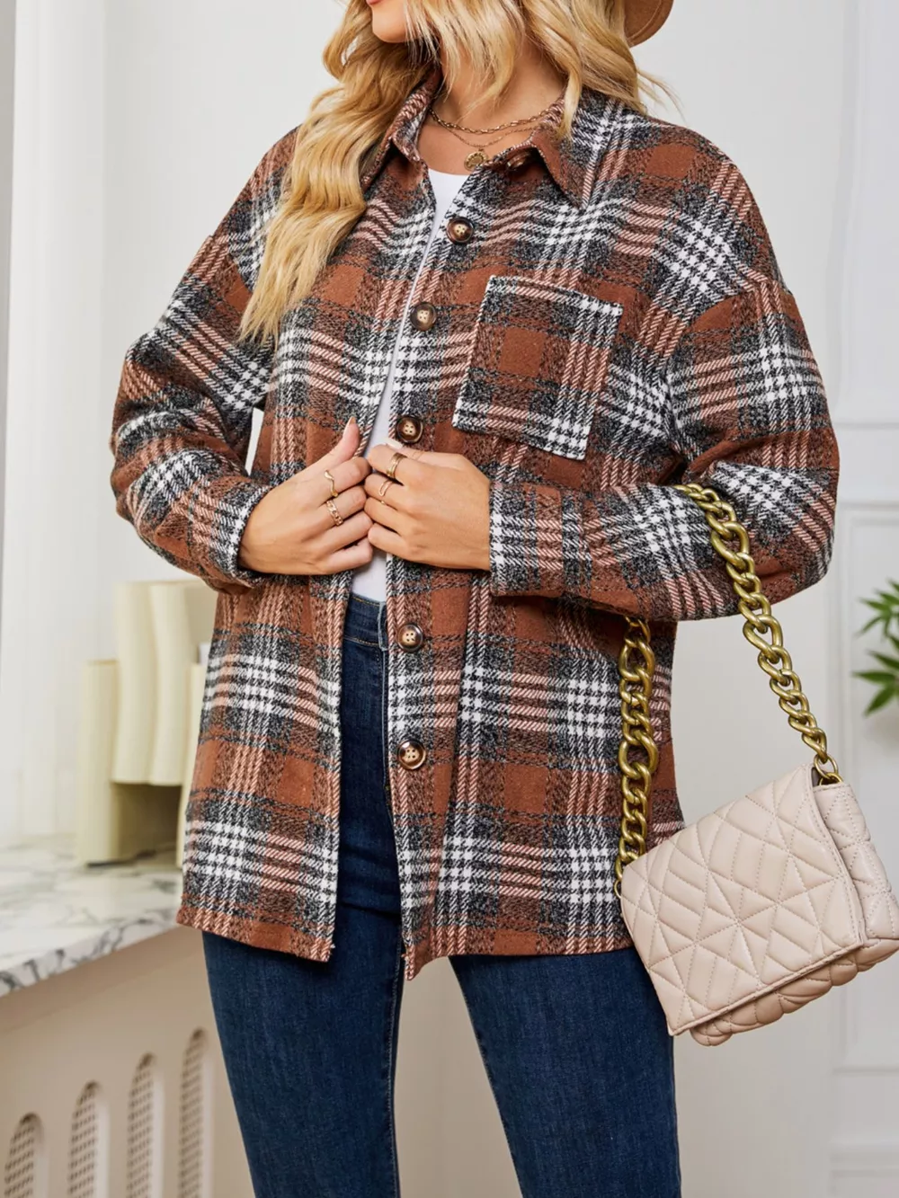 Plaid Button-Up Shirt, image 3