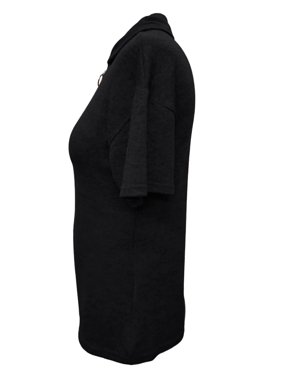 Zip Collar Short Sleeve Top, image 2
