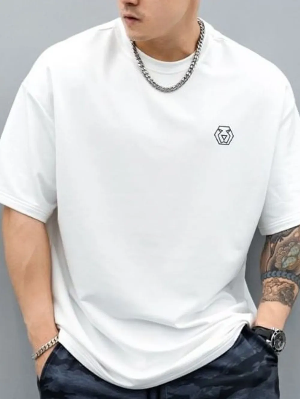 Men's Plus Size Round Neck Half Sleeve T-Shirt, image 3