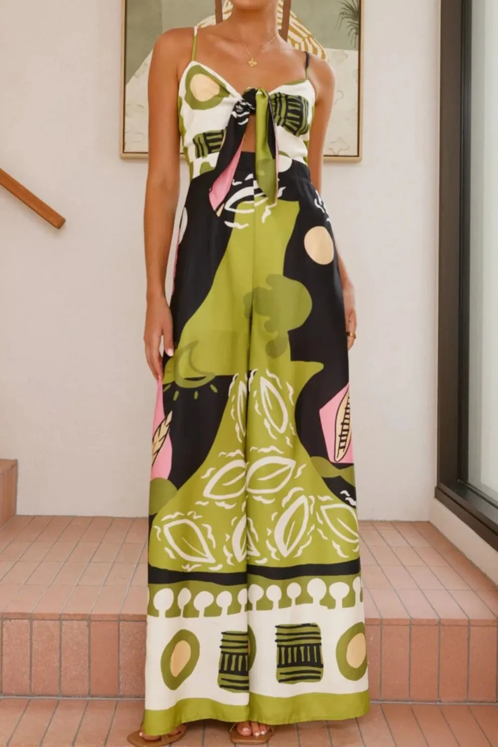 Printed Sweetheart Neck Jumpsuit, image 4
