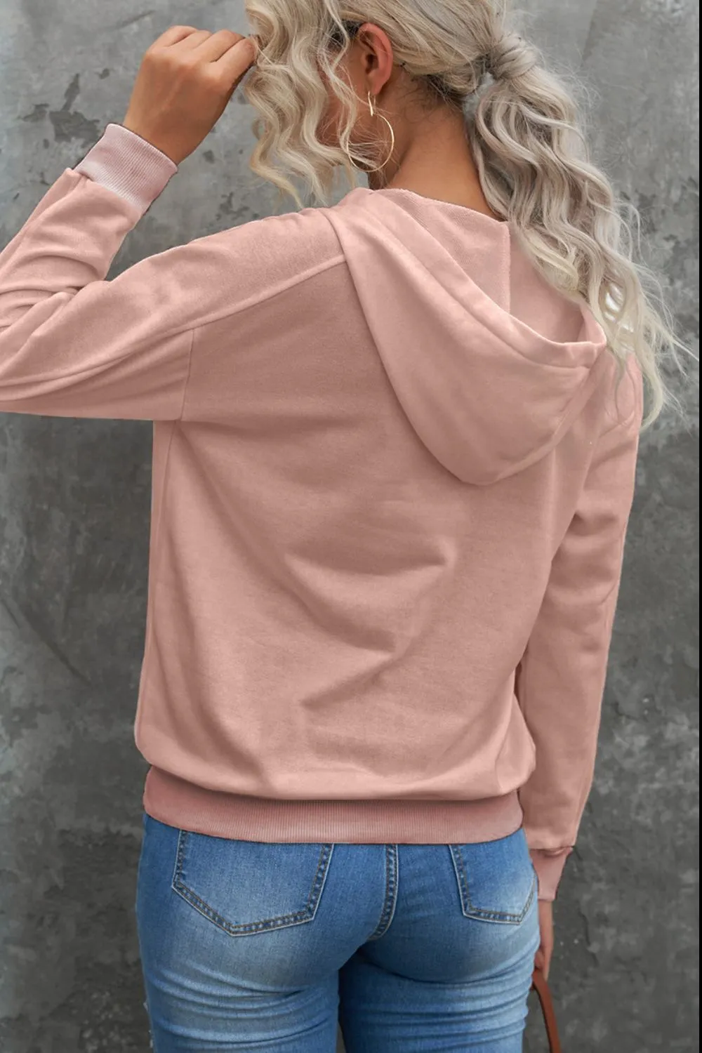 Lace Up Long Sleeve Hoodie, image 5