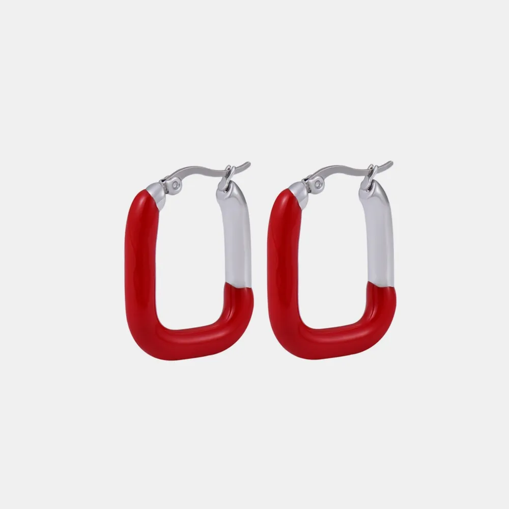 Stainless Steel Drip Oil Contrast Earring, image 8