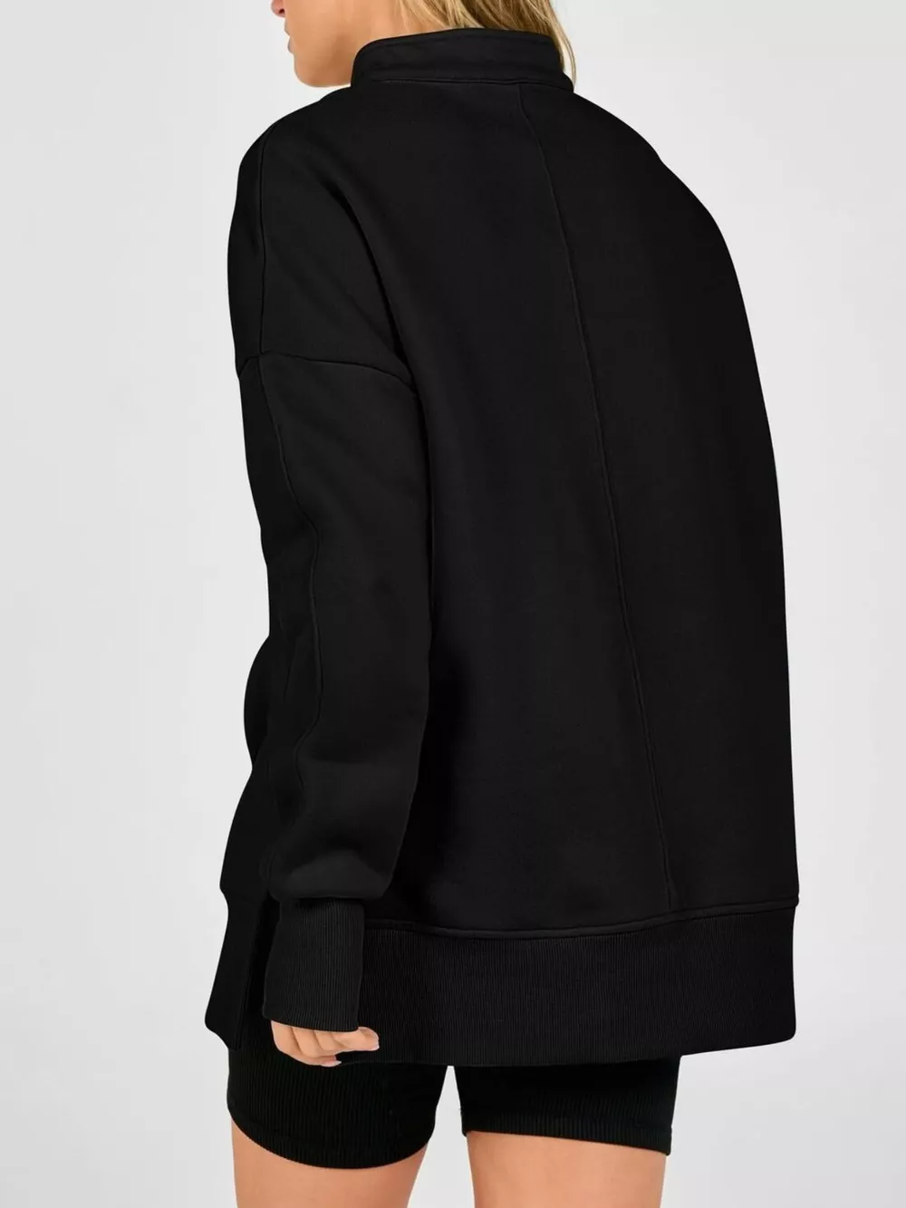Quarter-Zip Dropped Shoulder Sweatshirt, image 9