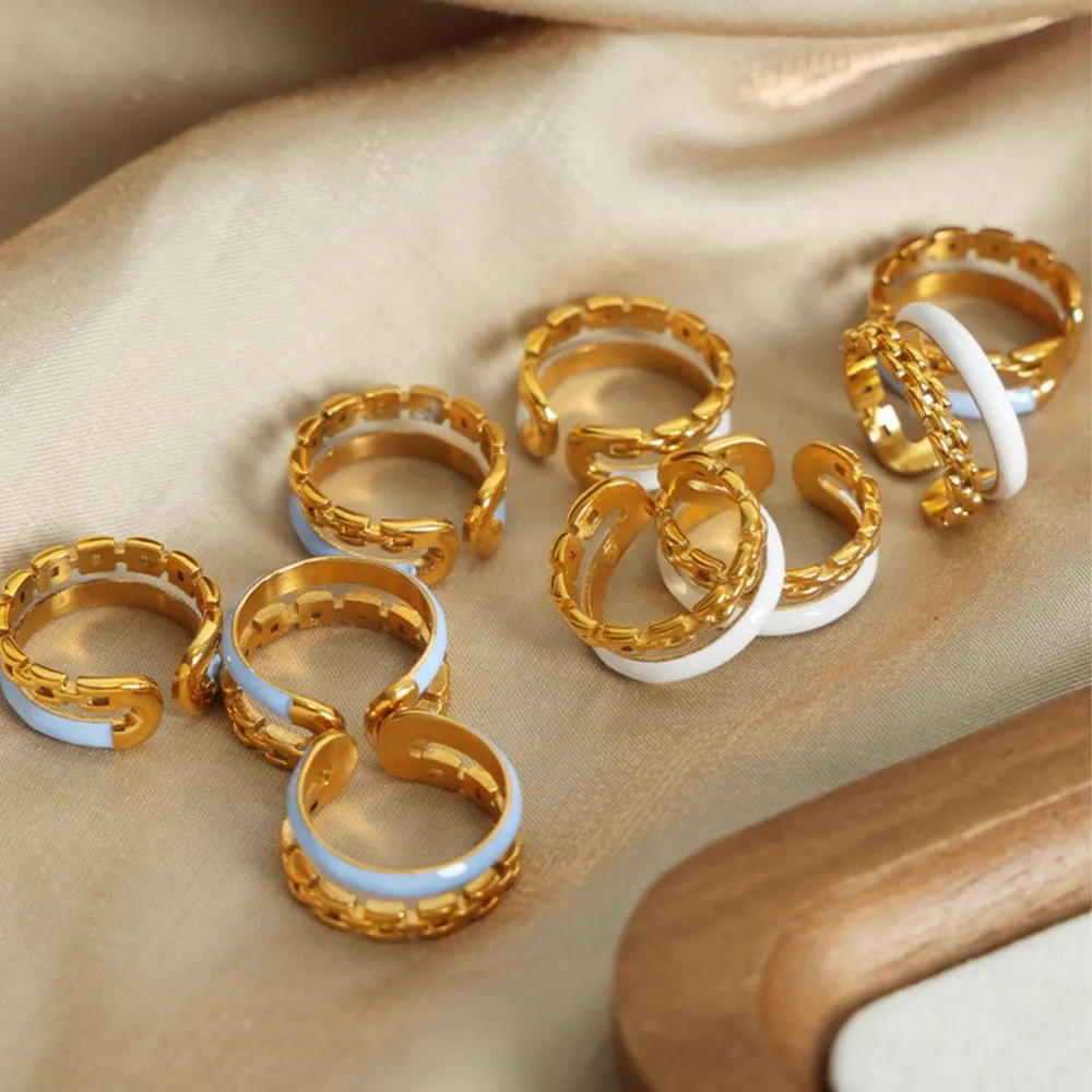 Enamel 18K Gold-Plated Open Ring, image 11