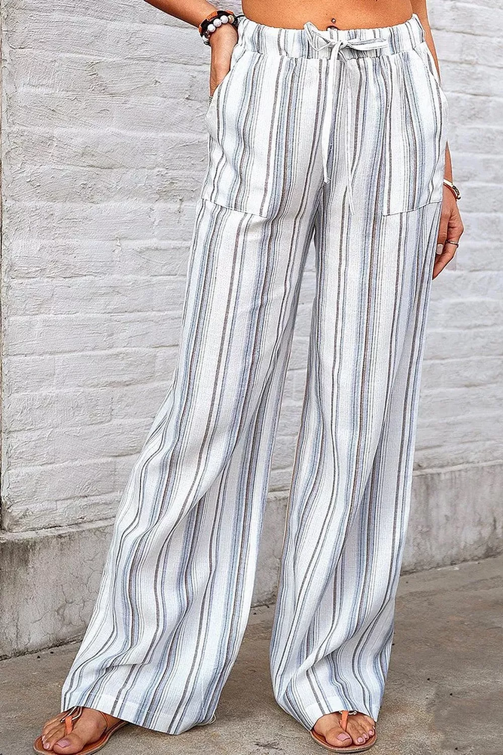 Full Size Striped Wide-Leg Pants Plus Size, image 6