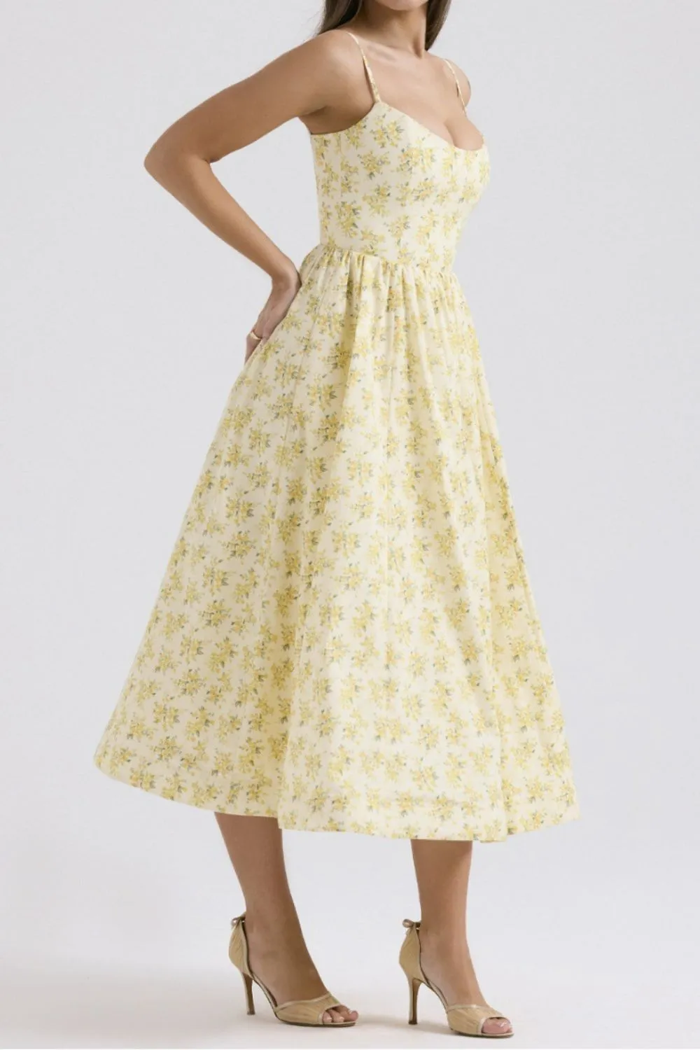 Floral Print Spaghetti Strap Midi Dress, image 9