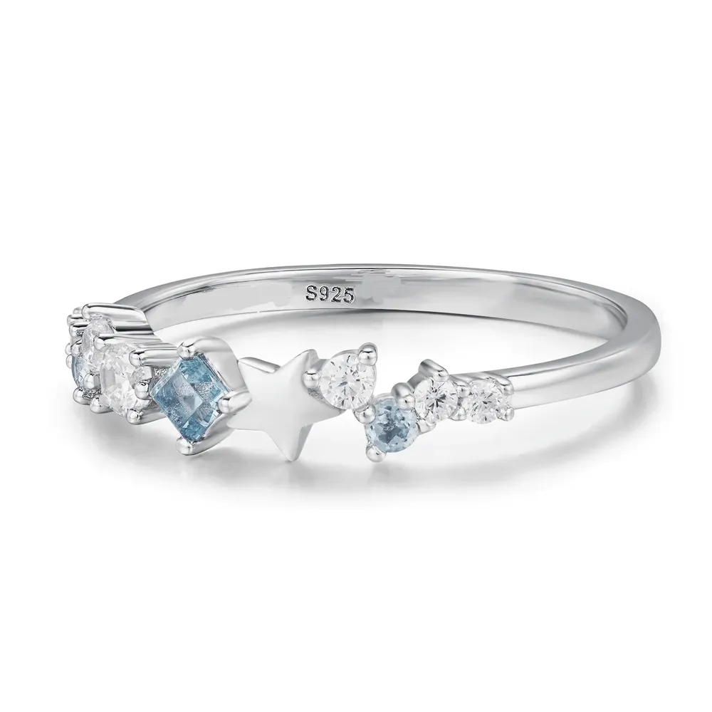 Star Inlaid Zircon Ring, image 3