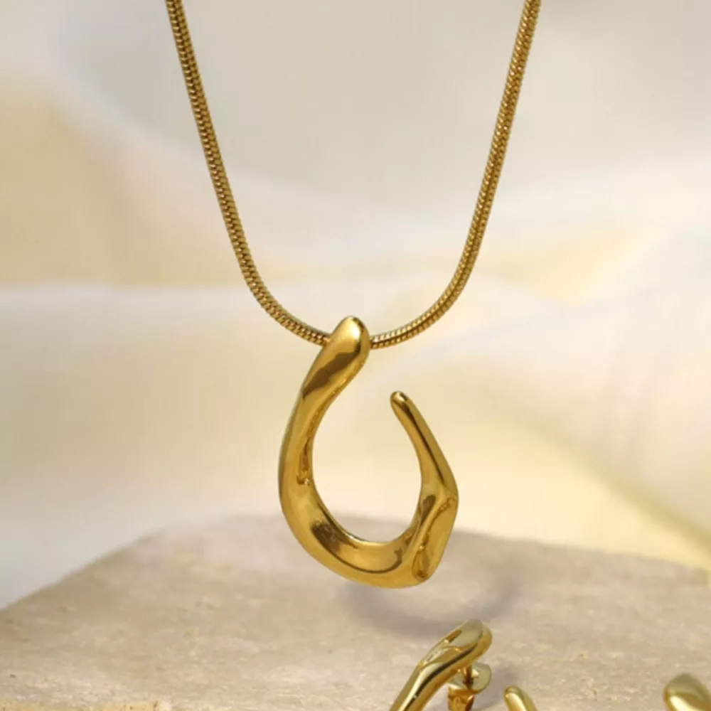 18K Gold-Plated Geometric Necklace, image 3