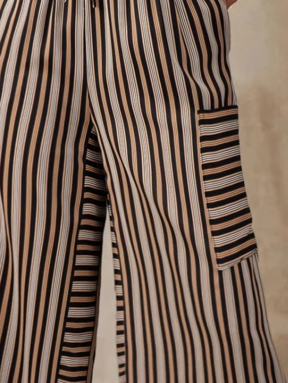 Contrast Striped Wide leg Pants, image 2