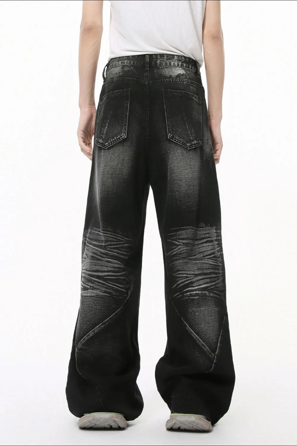 Washed Cat Whisker Straight Leg Jeans, image 5