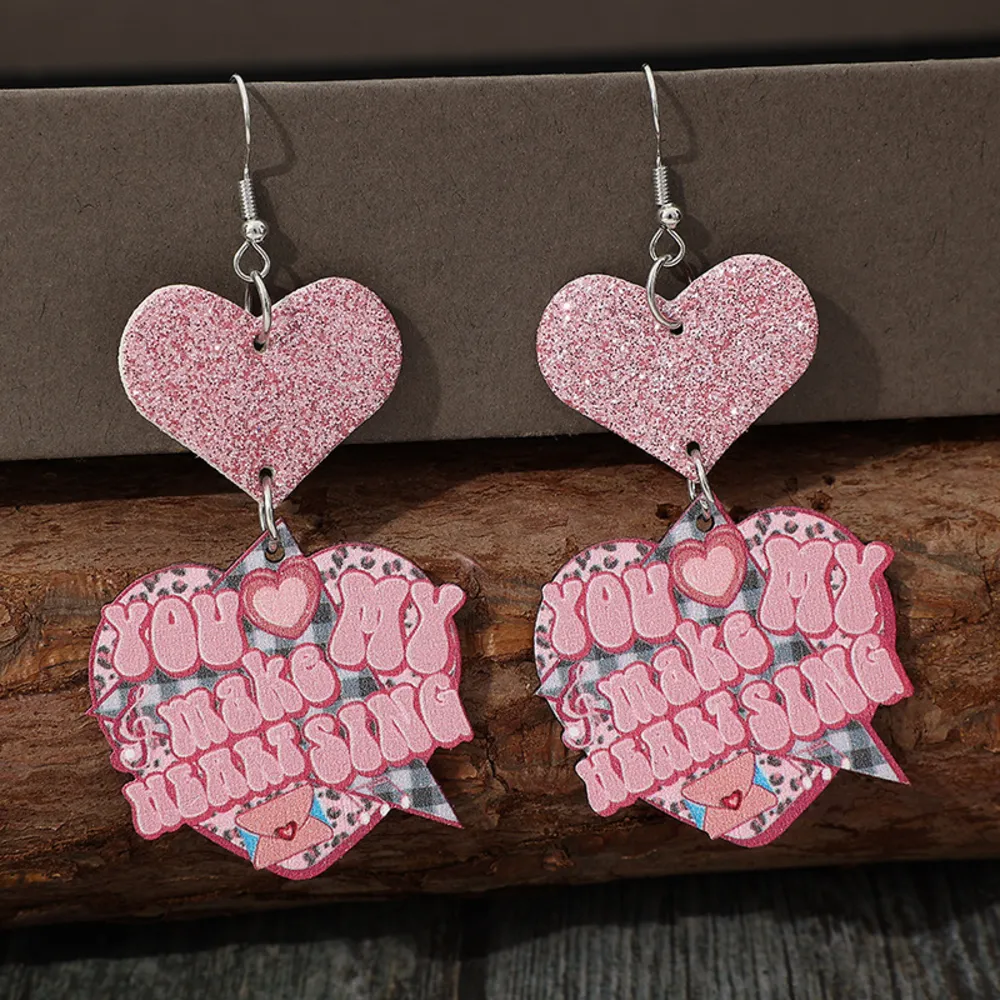 Heart Shape Wooden Earrings, image 2
