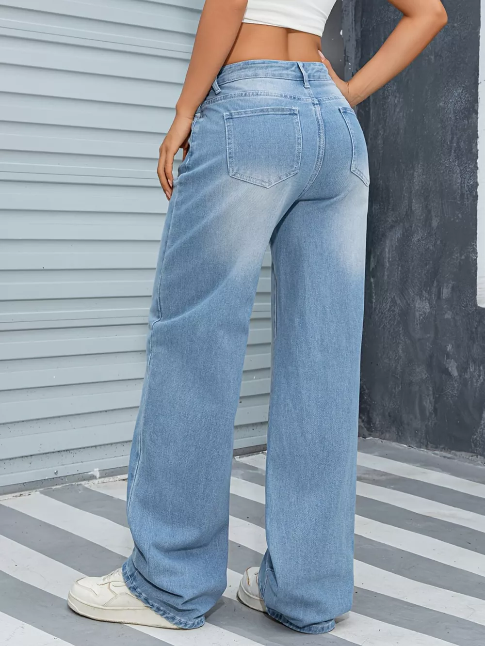 Wide Leg Washed Jeans, image 5