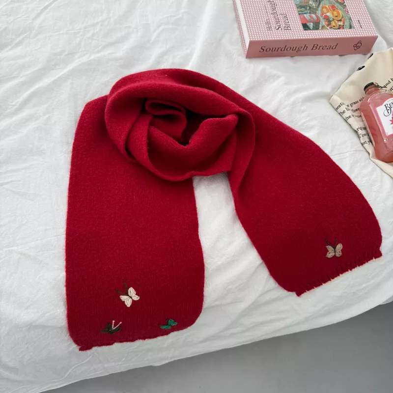 Butterfly Embroidered Knitted Scarf, image 16