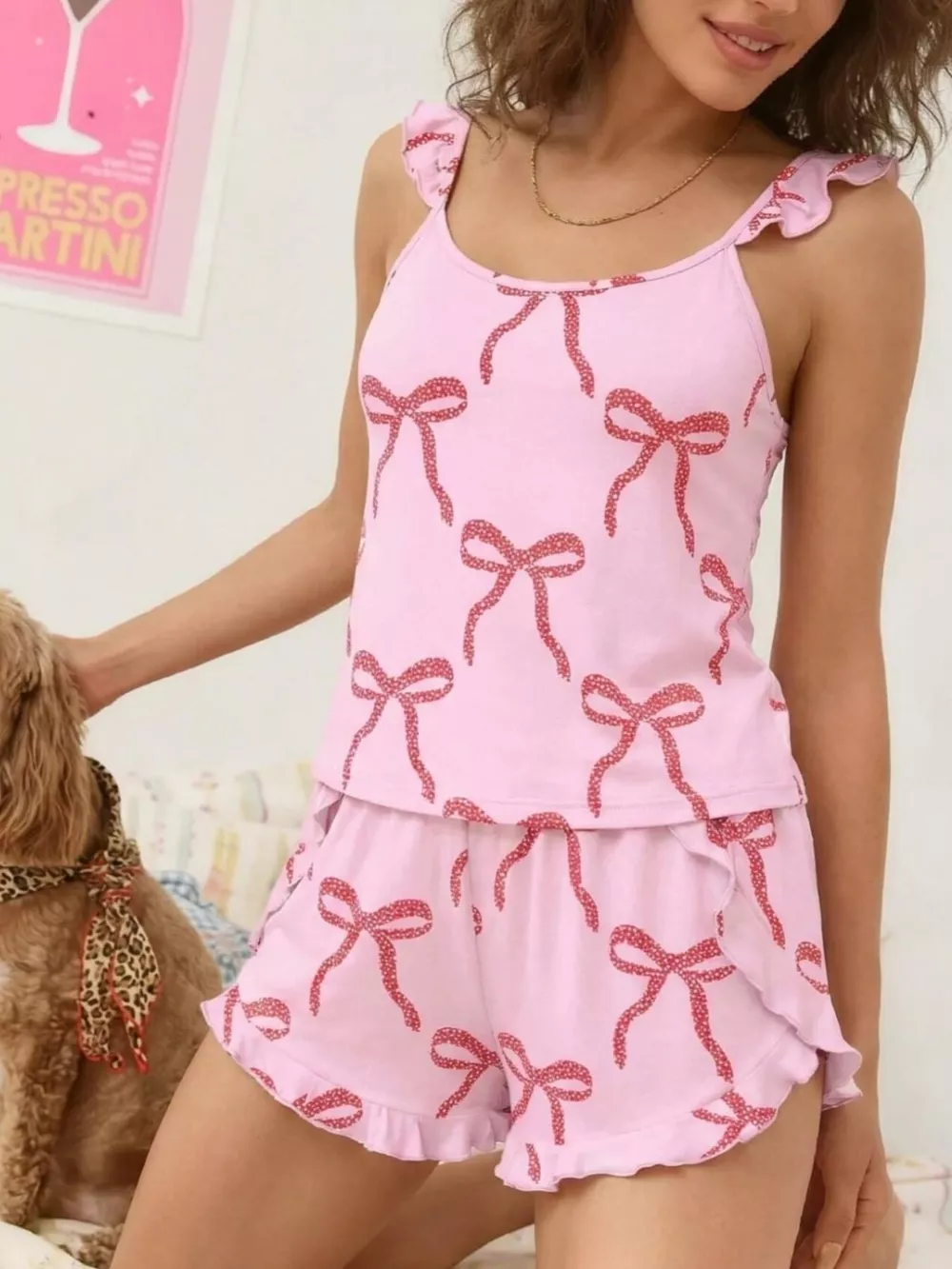 Ruffled Printed Cami and Shorts Set, image 4