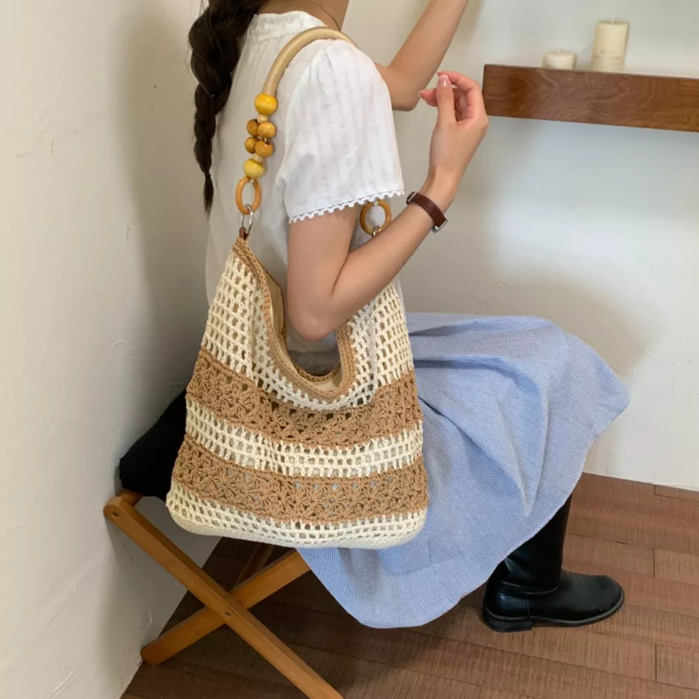 Crochet Knit Shoulder Bag, image 3