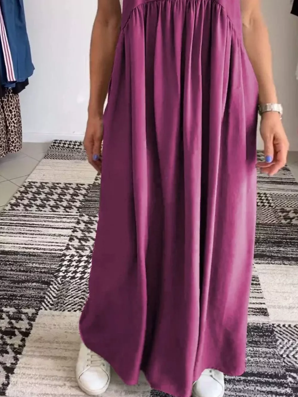 Full Size Ruched Wide Strap Overall Maxi Dress Plus Size, image 2