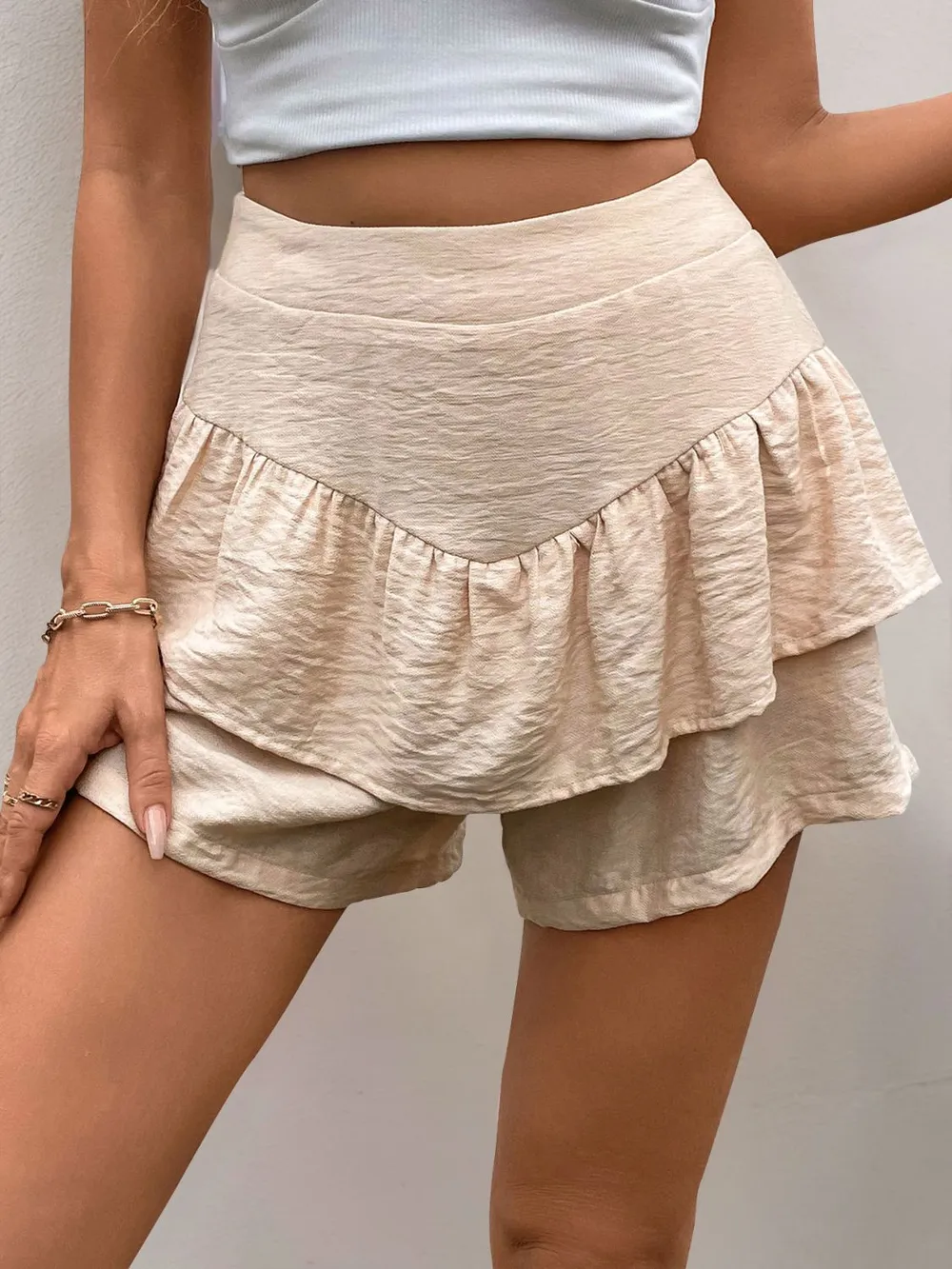 Layered High Waist Shorts, image 4