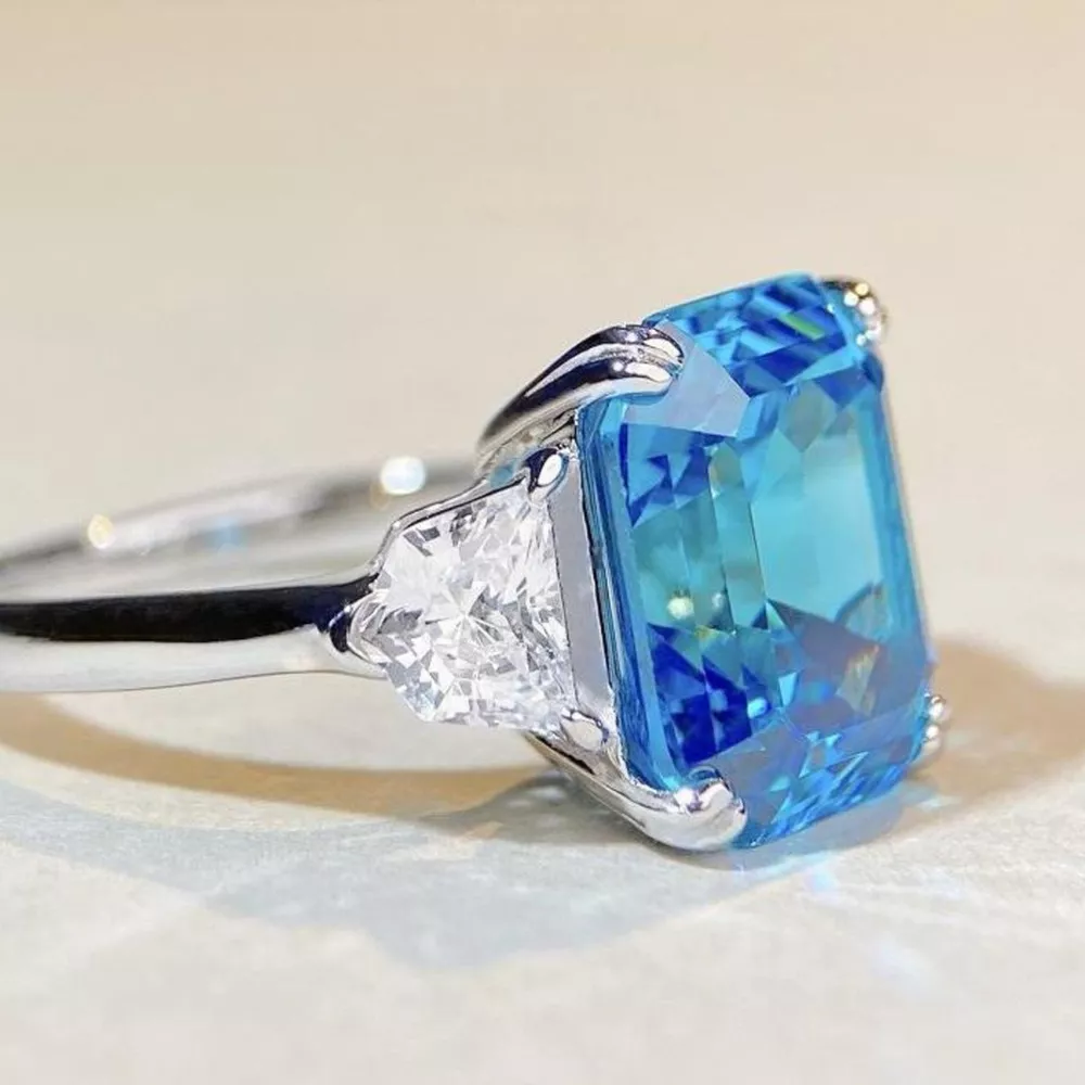 925 Sterling Silver Zircon Square Ring, image 3
