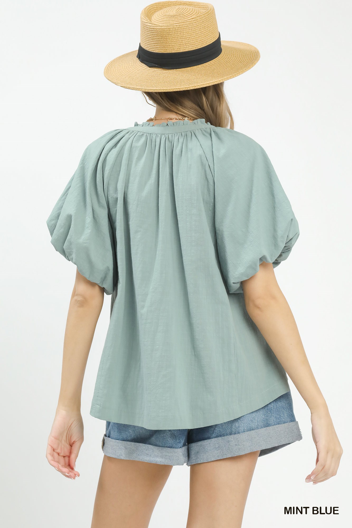 Lace Inset Puff Sleeve Boho Blouse, image 3