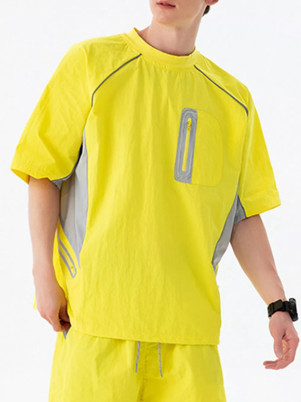 Men's Contrast Round Neck Half Sleeve Active T-Shirt, image 13