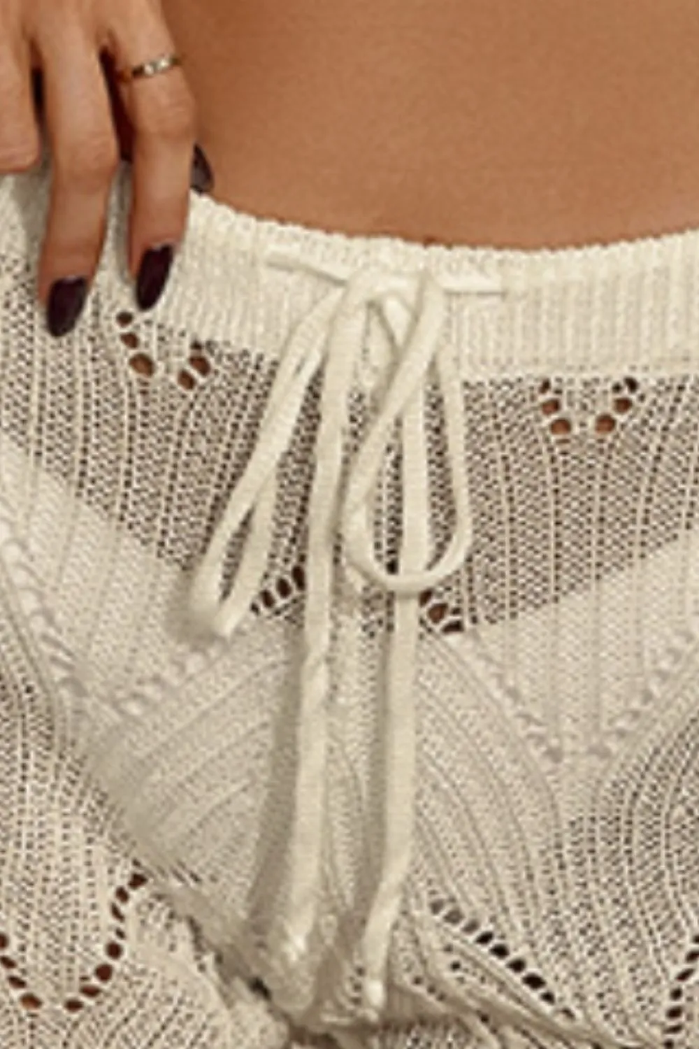 Drawstring Cutout Swim Shorts, image 12