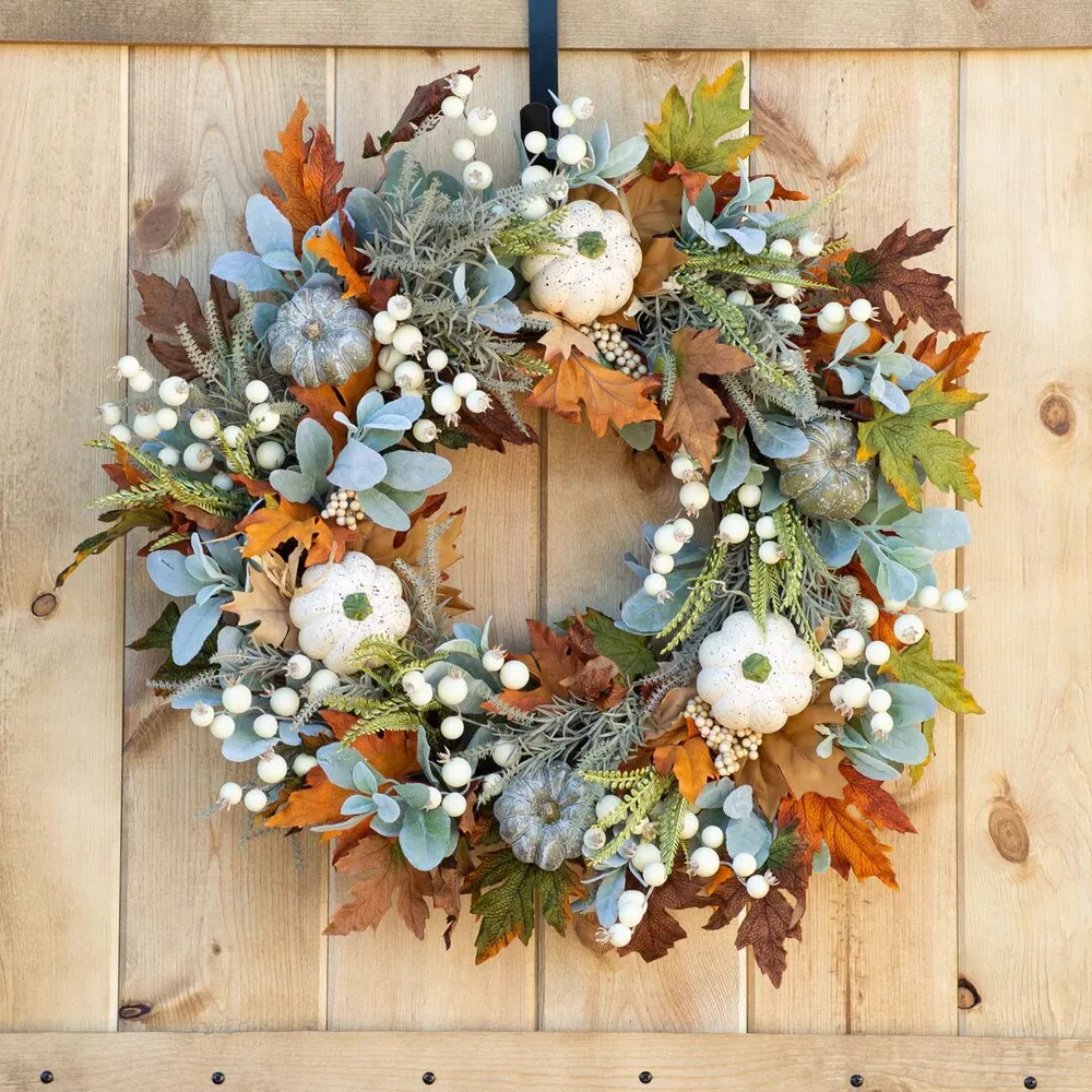 Autumn Pumpkins Decorative Wreath