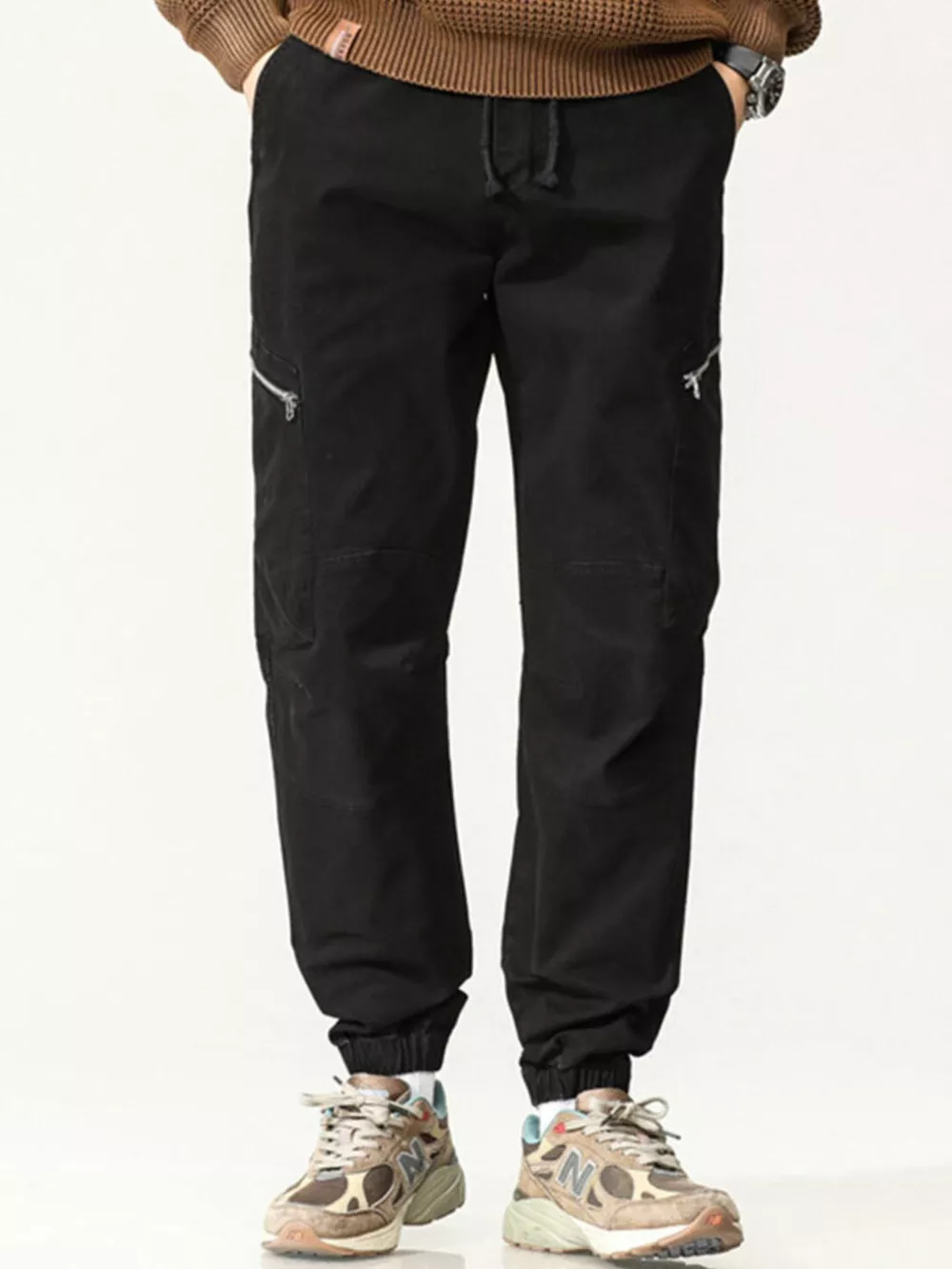 Men's Full Size Casual Cargo Pants with Zipper Pocket Plus Size, image 10