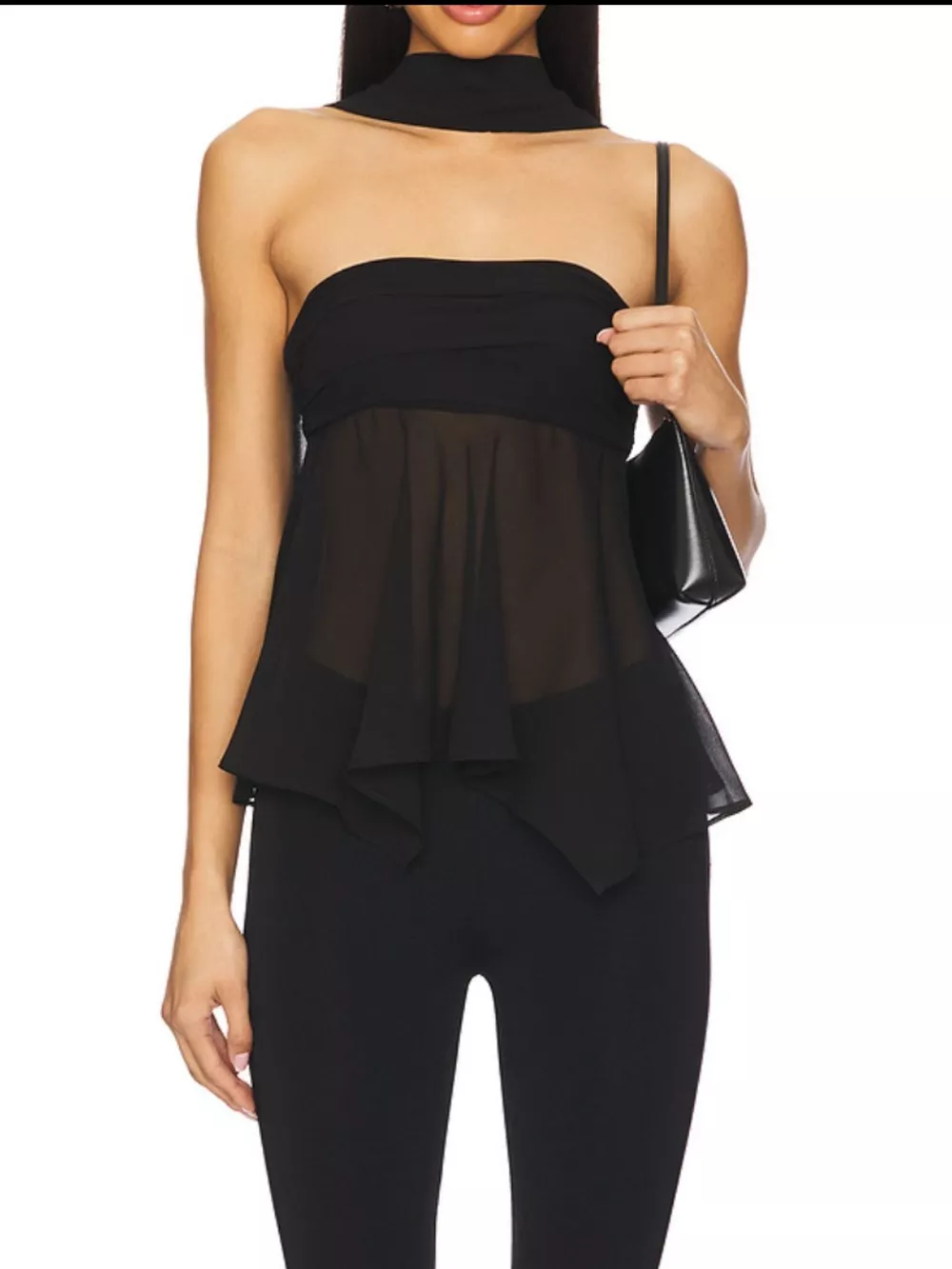 Sheer Tube Top with Scarf, image 2