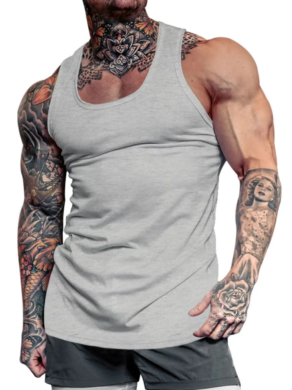 Men's Plus Size Round Neck Tank, image 5