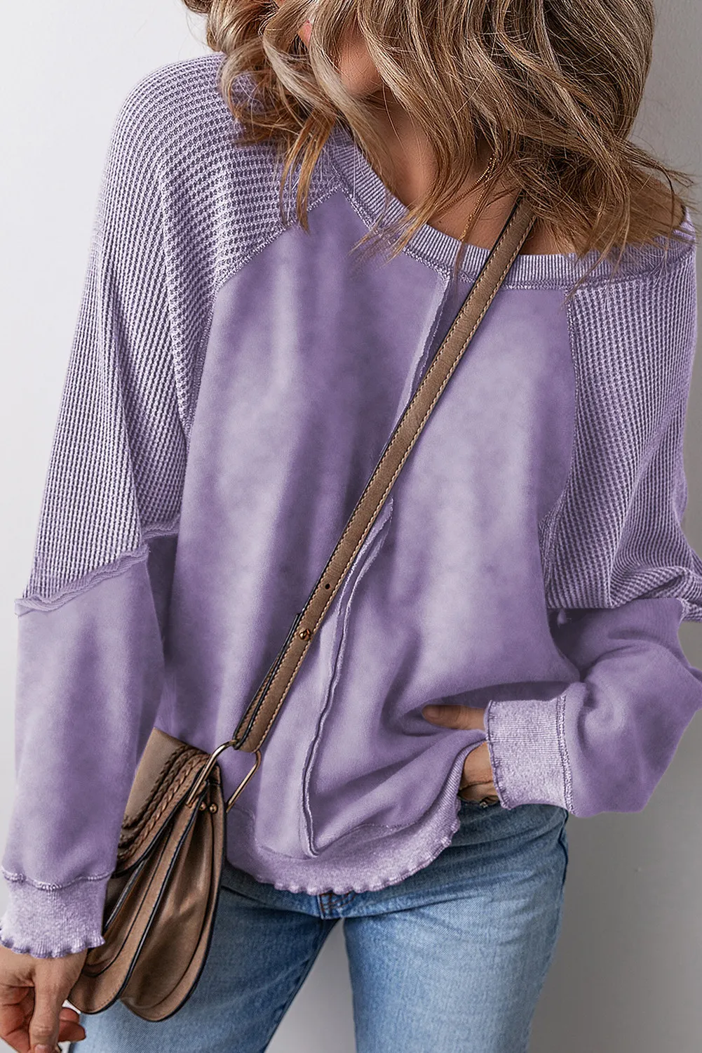 Exposed Seam Long Sleeve Sweatshirt, image 11